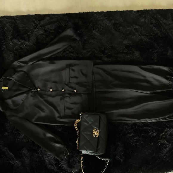 BLACK FRIDAY SALE: NADINE MERABI DARCIE BLACK PYJAMAS - Picture 1 of 12